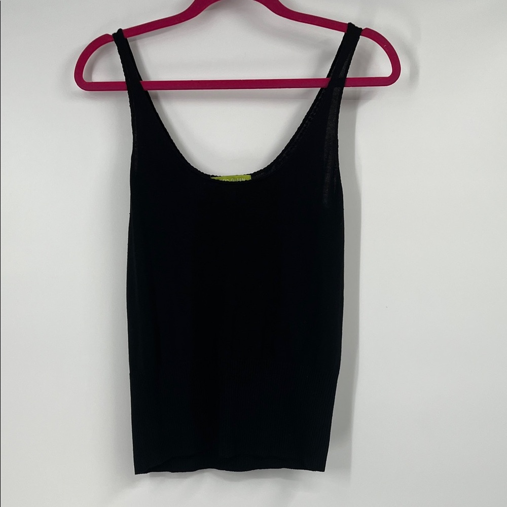 Sigrid Olsen Black Knit Tank Top Size Medium